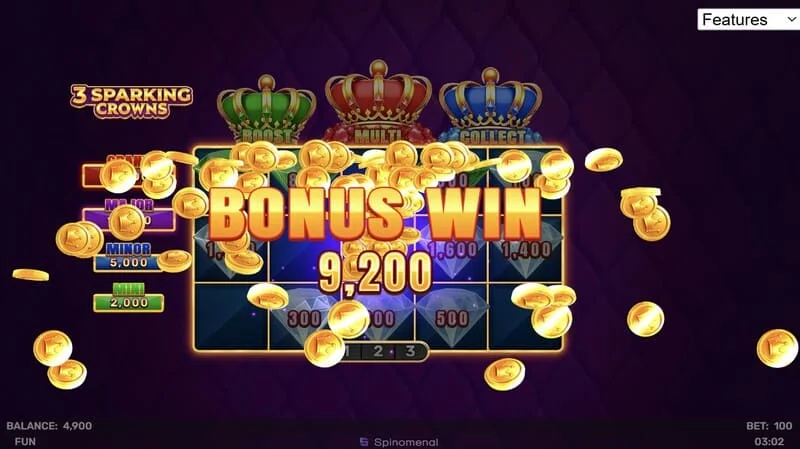 Vincita bonus di 3 Sparking Crowns